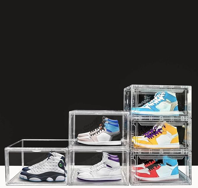 KDOR Shoe Box for sneakers，Closet, hat Clear Plastic Stackable 10 Pack Sneaker - Image 5