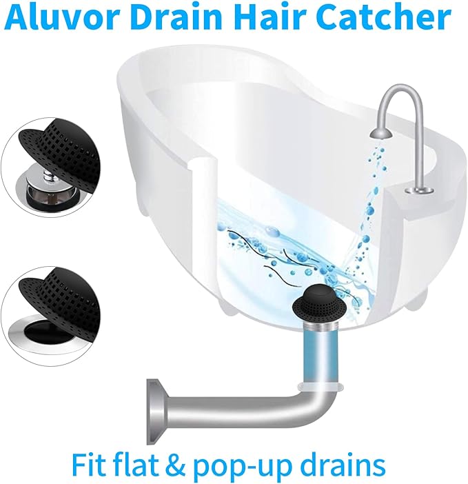 Shower Drain Hair Catcher, Bathtub Drain Cover Foldable Silicone Shower & Tub - Image 3