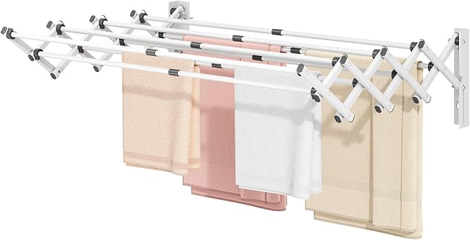 APEXCHASER Wall Mounted Clothes Drying Rack, Laundry Drying Rack Retractable - Image 2