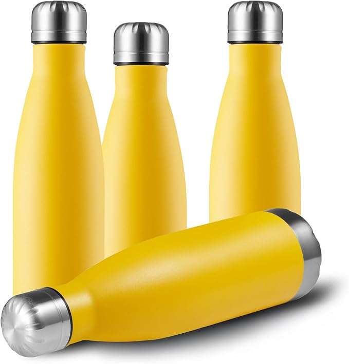MEWAY 17oz Sport Water Bottle 4 Pack Vacuum Insulated Stainless Steel by MEWAY