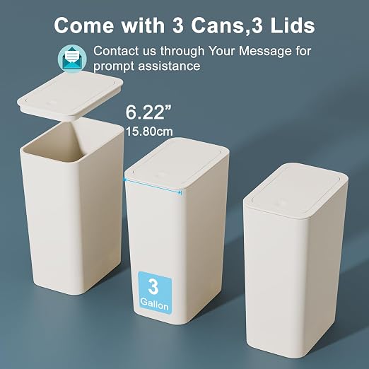 N. NETDOT 3 Pack Small Trash Can - Image 7
