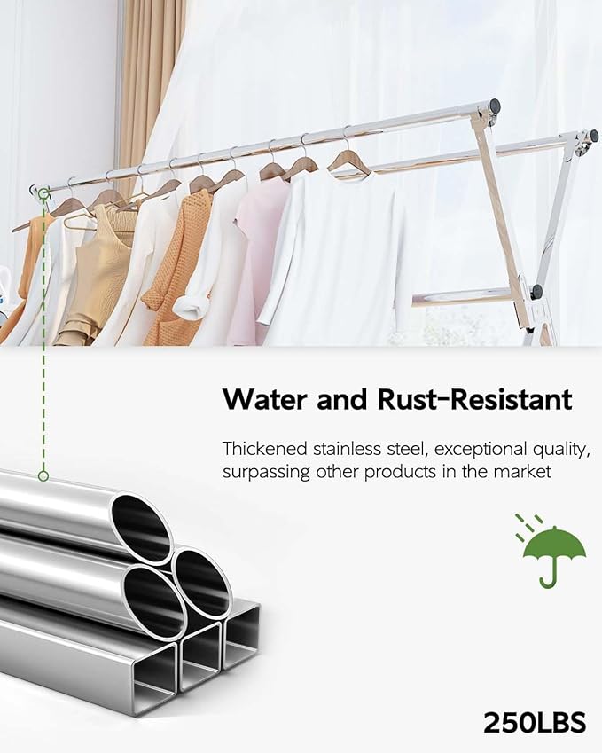 Clothes Drying Rack 63 Inches Folding Indoor Outdoor, Drying Rack Clothing - Image 6