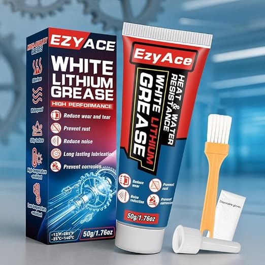 White Lithium Grease, Garage Door Lubricant, Track Rail, Waterproof&Heat by EzyAce