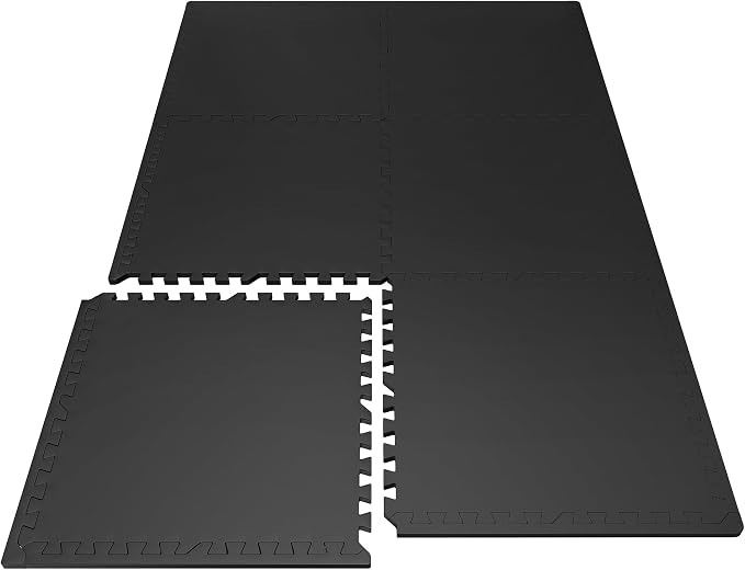 PRAISUN 0.6" Thicker Gym Mat, 6 Tiles 24 Sq Ft Workout Mats, Interlocking Foam by PRAISUN