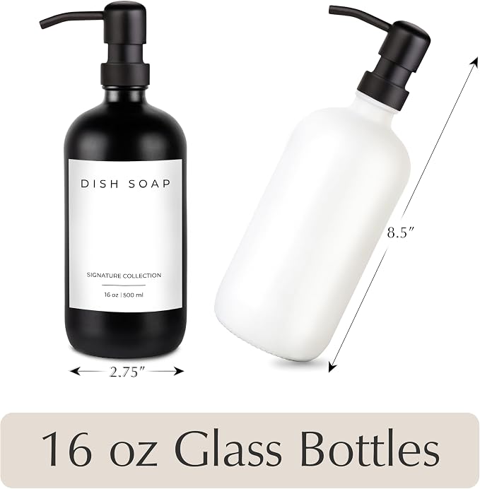 Emerson Essentials Soap Dispenser, Hands and Dishes Bottles, Kitchen Set - Image 2