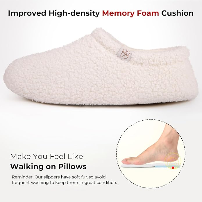 HomeTop Women's Fuzzy Curly Fur Memory Foam Loafer Slippers - Image 4