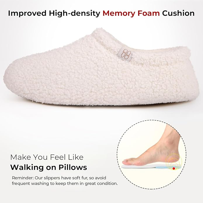 HomeTop Women's Fuzzy Curly Fur Memory Foam Loafer Slippers - Image 4