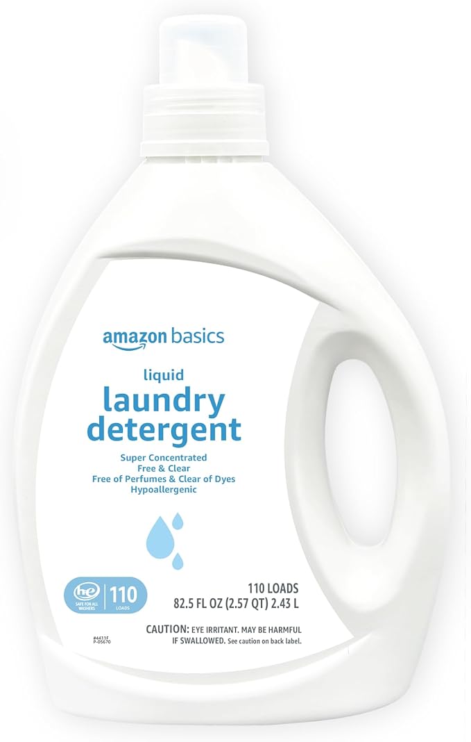 Amazon Basics Concentrated Liquid Laundry Detergent, Free of Perfumes & Clear by AmazonBasics