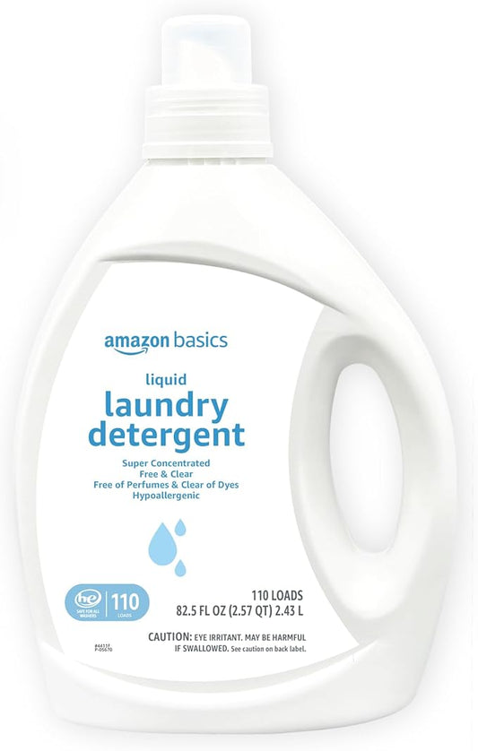 Amazon Basics Concentrated Liquid Laundry Detergent, Free of Perfumes & Clear by AmazonBasics