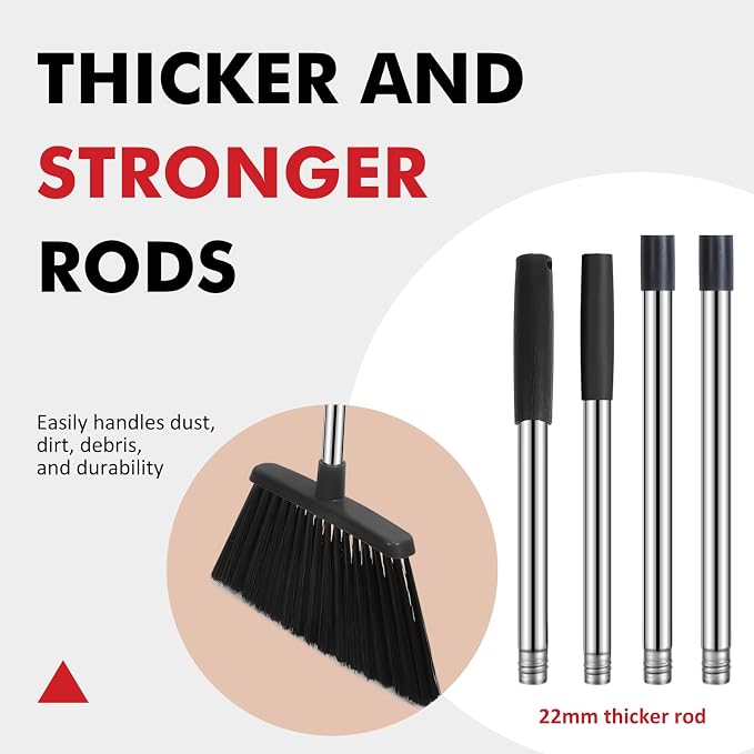 NACENA Heavy Duty Broom, 55 Inch Long Handle Outdoor Large Angle Brooms - Image 5