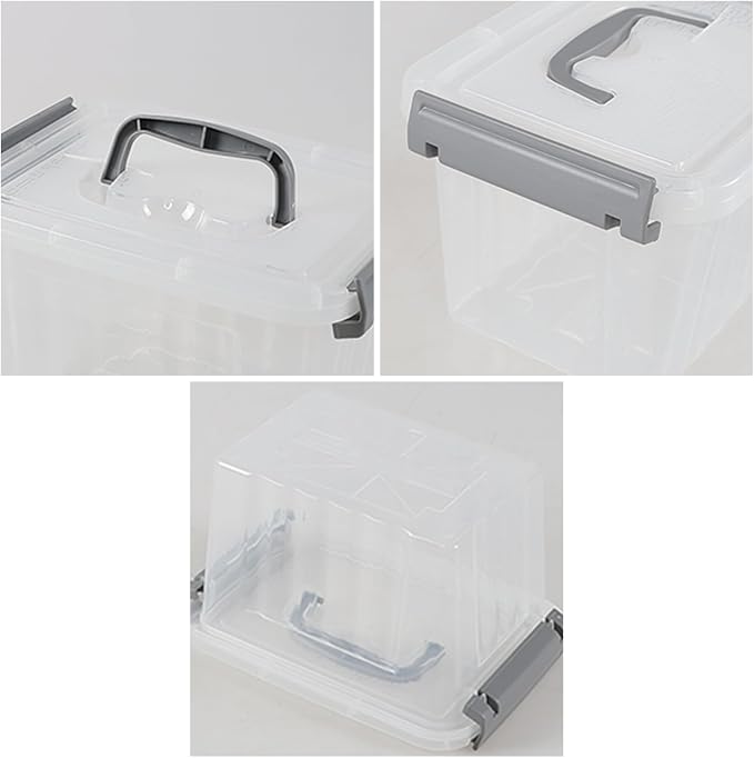 3 L Small Clear Storage Latch Box, 6 Pack Plastic Stackable Organizer Containers - Image 3