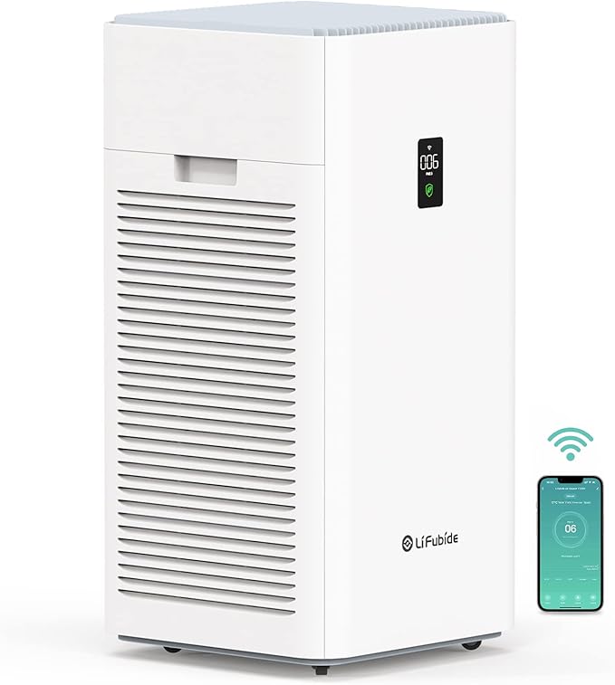 Large Room Air Purifier, H13 True HEPA, 4555 Sq.Ft Coverage, 24dB Low Noise by Lifubide