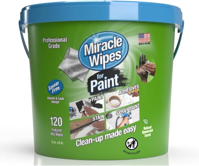 MiracleWipes for Paint Prep & Cleanup, Remove Tough Grime Build-Up, Wet Paint by MiracleWipes