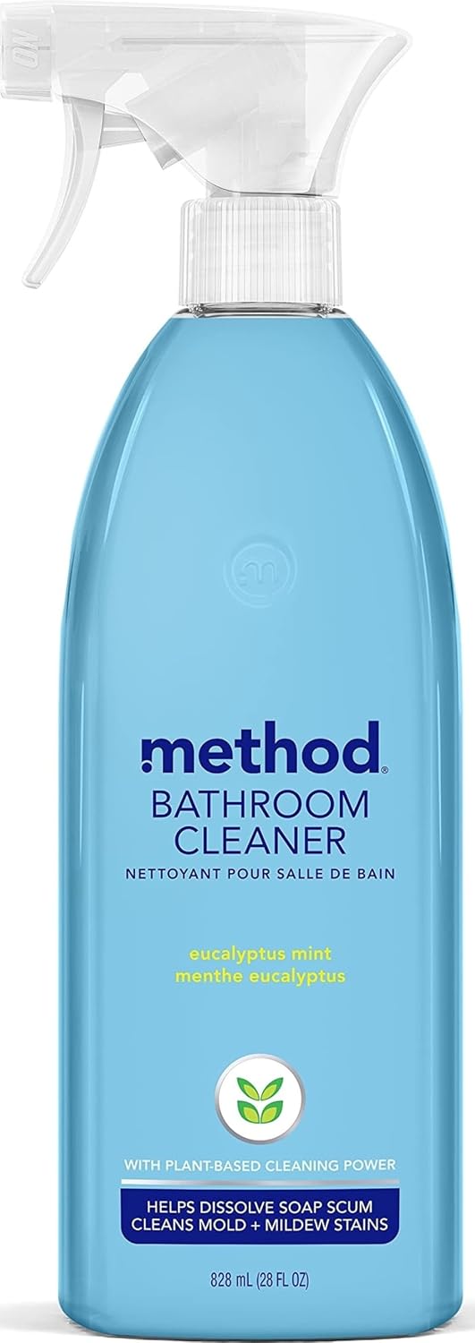method Bathroom Cleaner, Eucalyptus Mint, 28 fl oz | Removes Mold + Mildew Stains, Helps Dissolve Soap Scum, Fights Grime on Shower, Tiles, Tub, Chrome, and Fixtures