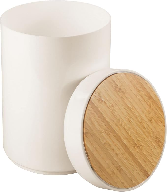mDesign Plastic Round Trash Can Small Wastebasket - Image 6