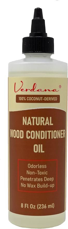Verdana Natural Wood Conditioner Oil – 8 fl oz – Odorless, Non-Toxic Coconut by Verdana