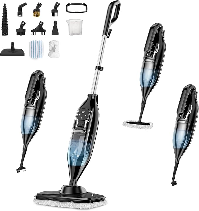 Steam Mop, 12-in-1 Powerful Handheld Steam Cleaner Detachable Steam Mops by Leiksen