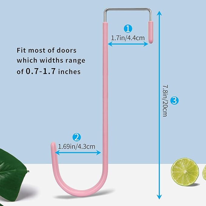 FYY Over The Door Hooks, 4 Pack Upgraded Long Door Hangers Hooks - Image 2