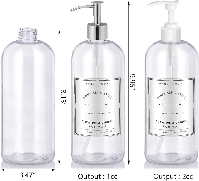 Refillable 32oz Dispenser Plastic Bottle 2pack - Image 2