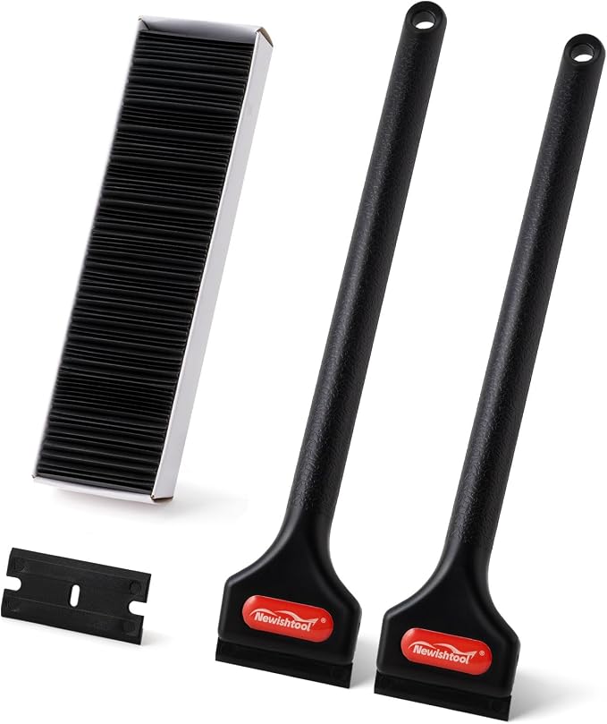 NEWISHTOOL 2 Pcs Long Handle Plastic Razor Blade Scraper by NEWISHTOOL