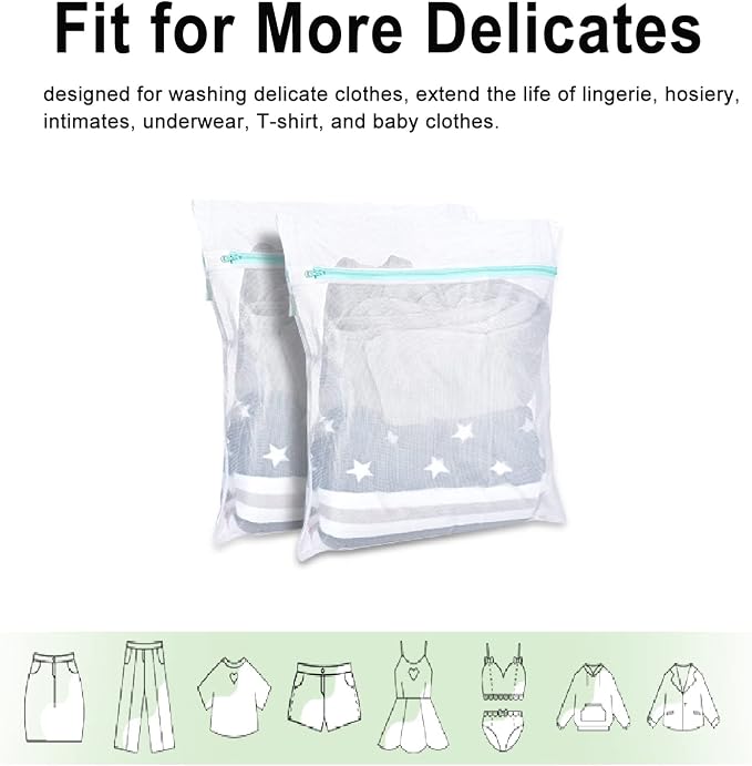 OTraki Mesh Washing Bags for Laundry 2 Pack 16 x 20 Inch Medium Mesh Bag - Image 6