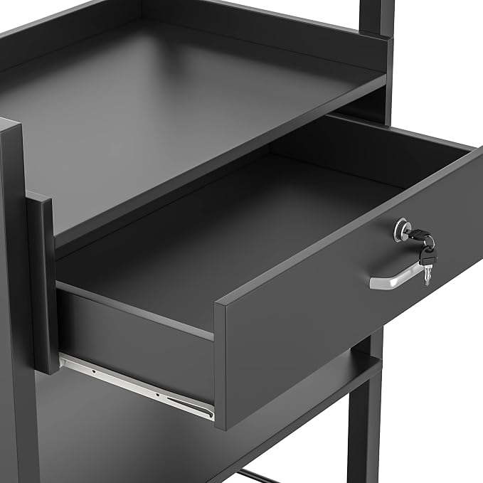 Paddie Salon Trolley Cart, Salon Tray Wooden Mobile Utility Cabinet - Image 4
