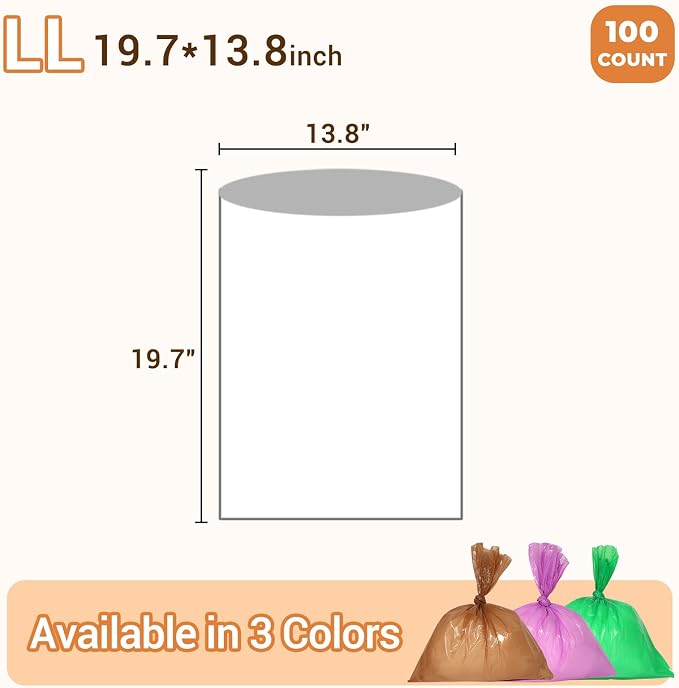 Odor Sealing Small Trash Bags Home & Food Use XL-100 Count Disposable Bags - Image 4
