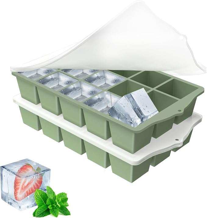 Silicone Ice Cube Tray, 2 Pack Easy-Release Stackable Ice Trays by Unknown
