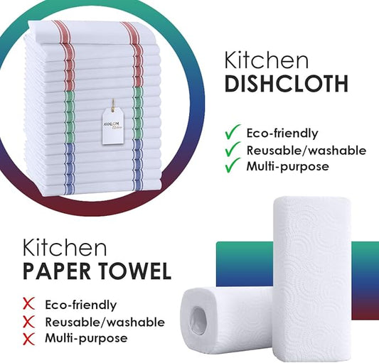 Dish Towels Set Size 15x25 Inch, 100% Cotton Soft & Absorbent Linen Kitchen - Image 2