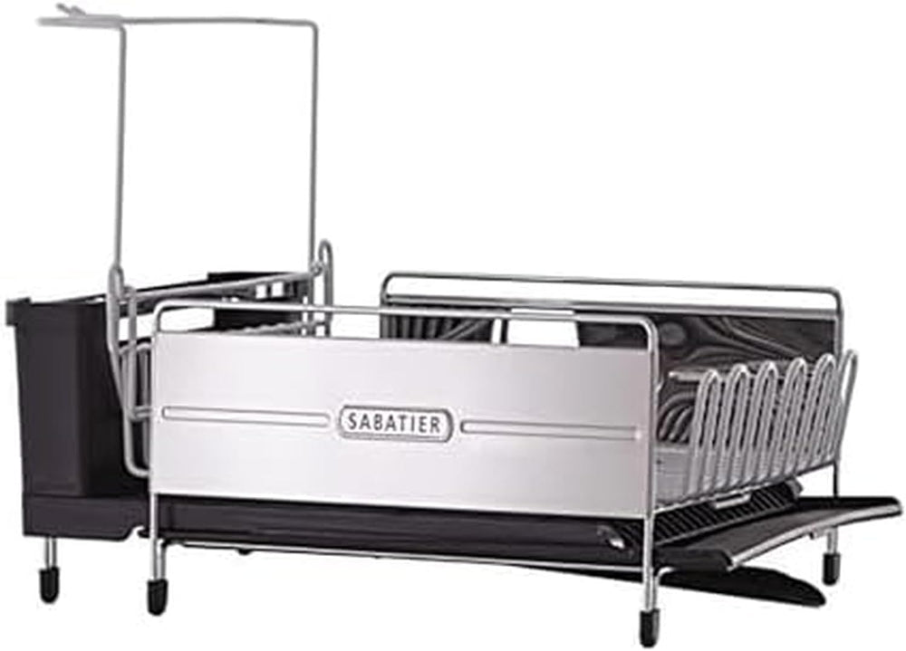 Sabatier Expandable Dish Drying Rack with Drainboard - Stainless Steel Dish R...
