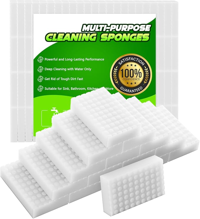 Sponge Eraser 50 Pack 2X Density and Long Lasting Melamine Sponges by garvonti