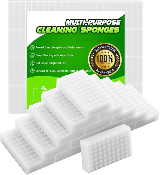 Sponge Eraser 50 Pack 2X Density and Long Lasting Melamine Sponges by garvonti