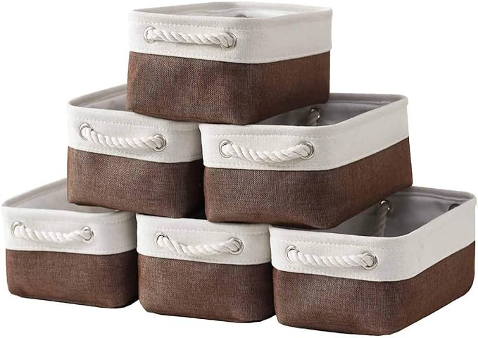 Small Storage Baskets for Shelves, Fabric Storage Baskets for Closet, by Sacyic