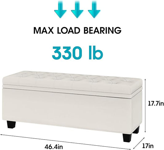 Maupvit Ottoman with Storage, Ottoman Bench with Lift Top, Upholstered Storage - Image 2