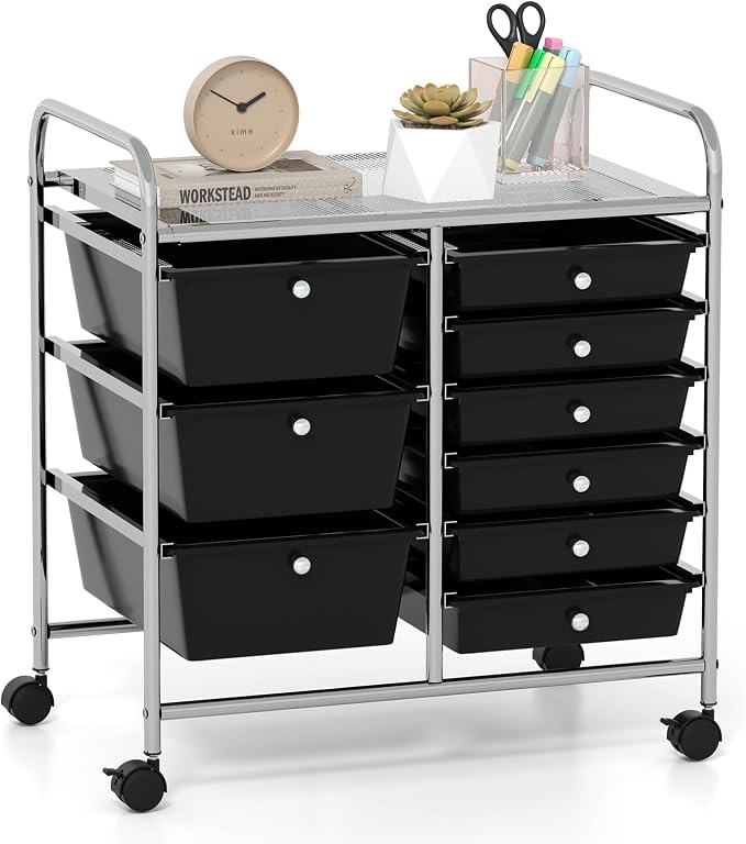 GOFLAME 9-Drawer Rolling Storage Cart, Mobile Utility Cart by GOFLAME