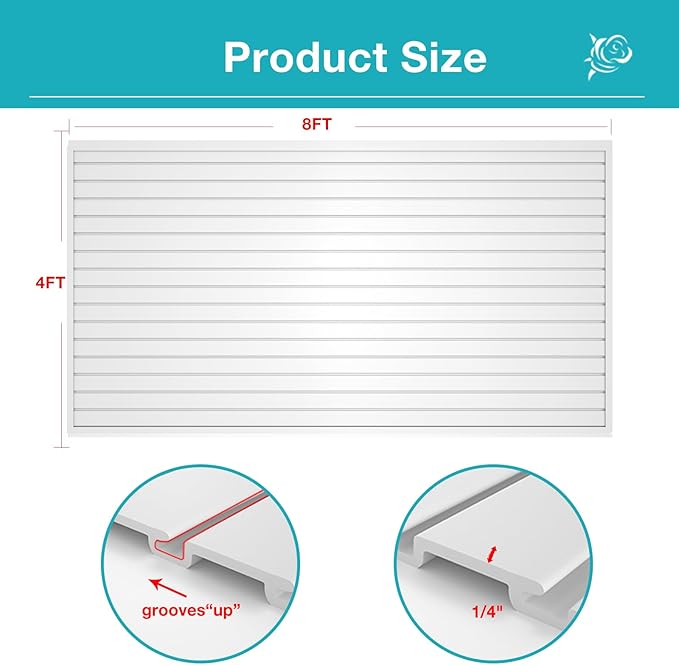 NeatiEase Slatwall Panel Wall Storage Systems, 4 x 8ft Slat Wall Paneling - Image 4