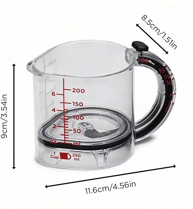 All in One Adjustable Measuring Cup, Push Up Measuring Cup Solid and Liquid - Image 8