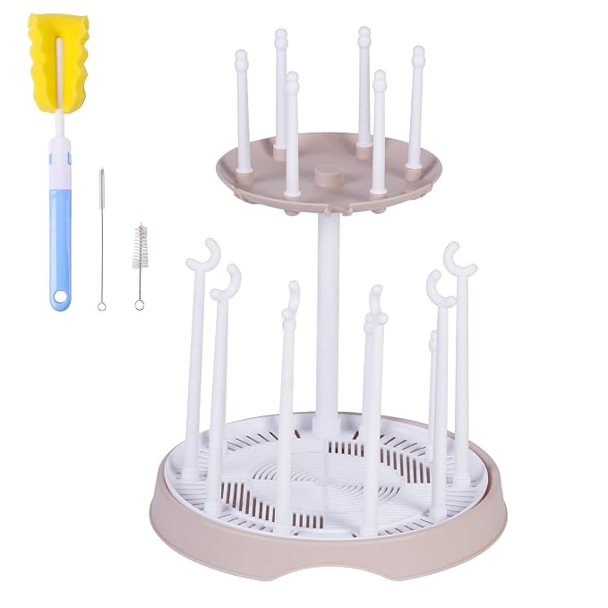 Baby Bottle Drying Rack, Double-Layer Bottle Drying Rack, Hold Up to 16 Baby by DIJIAMEIYA