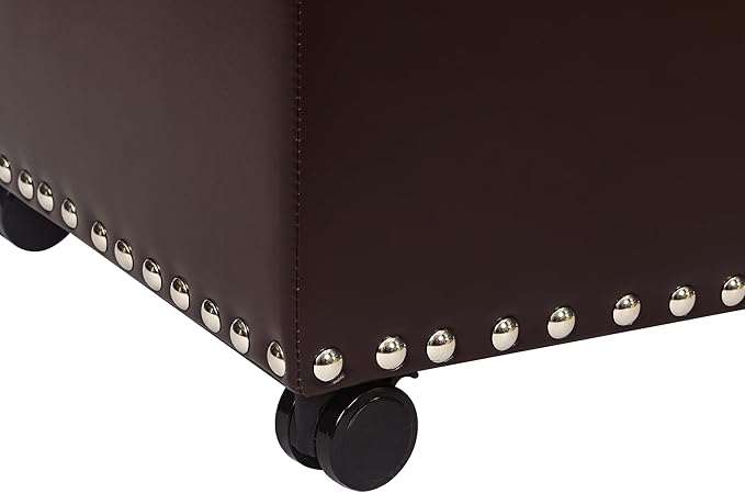 Leather Storage Ottoman Bench - Image 5
