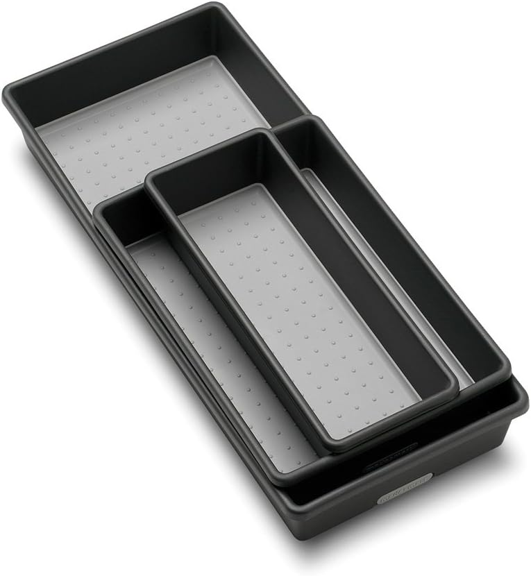 madesmart Storage Bins | Multi-Purpose | Granite | Nonslip Bottom | Set of 3, Pack of 6