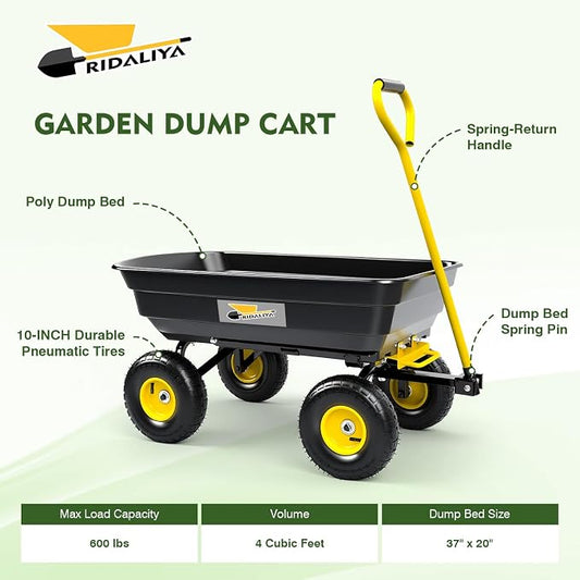 Garden Dump Cart, Heavy-Duty Utility Wagon - Image 2