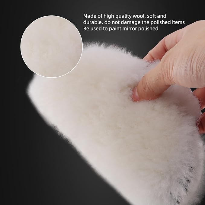 Wool Polishing Buffing Pad, SPTA 6 Pcs 6 Inch 150mm Polishing Buffing Wheel - Image 6