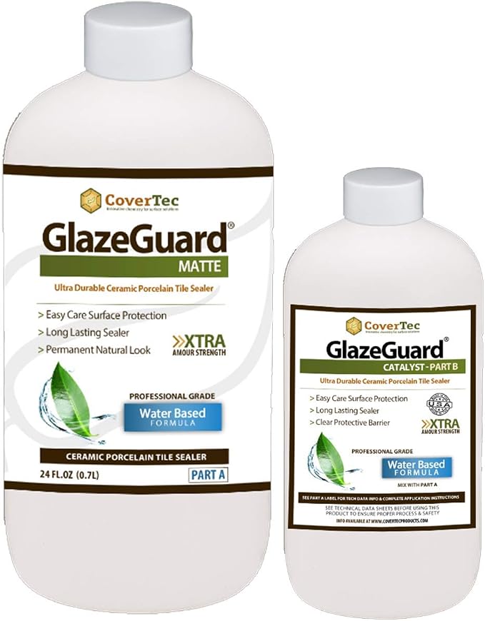 CoverTec GlazeGuard Matte Ceramic And Porcelain Tile And Grout Sealer, Flat by CoverTecProductsLLC