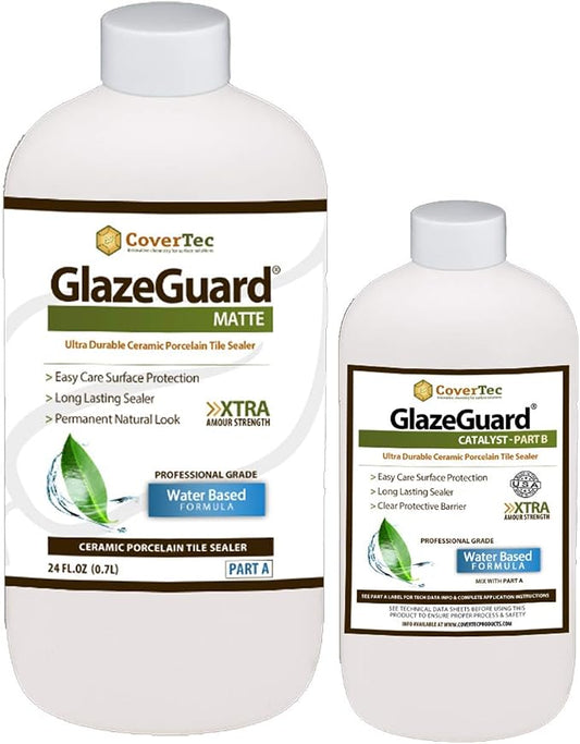 CoverTec GlazeGuard Matte Ceramic And Porcelain Tile And Grout Sealer, Flat by CoverTecProductsLLC