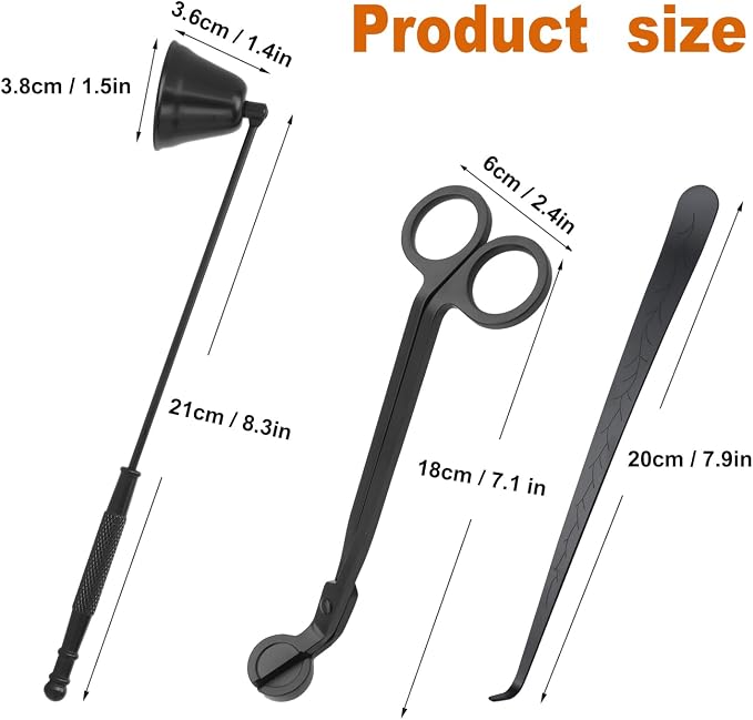 3 in 1 Candle Accessory Set, Premium Candle Wick Trimmer, Candle Snuffer - Image 2