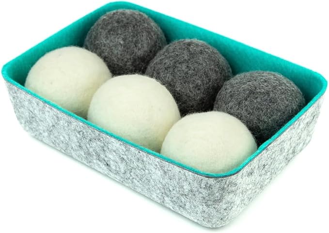 Three by Three Seattle Felt·Like·it!™ Wool Dryer Balls + Storage Bin: Reduce by ThreebyThreeSeattle