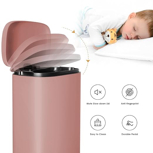 AthLike Trash Can, Stainless Steel Kitchen Garbage Can, Step Waste Bin - Image 4