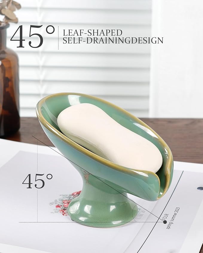 Soap Dish, Self Draining Bar Soap Holder - Image 5