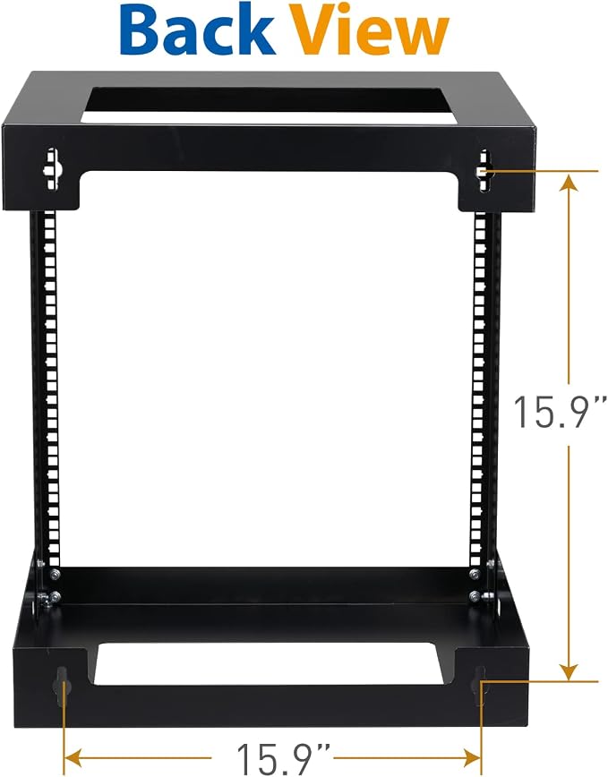 12U Wall Mount Rack Open Frame 19 Inch Server Equipment 2 Post Network Cabinet - Image 4