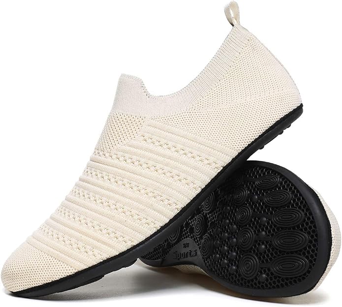 QZKDM Lightweight Slip on Grip Indoor House Slippers Barefoot Non Slip Home by QZKDM